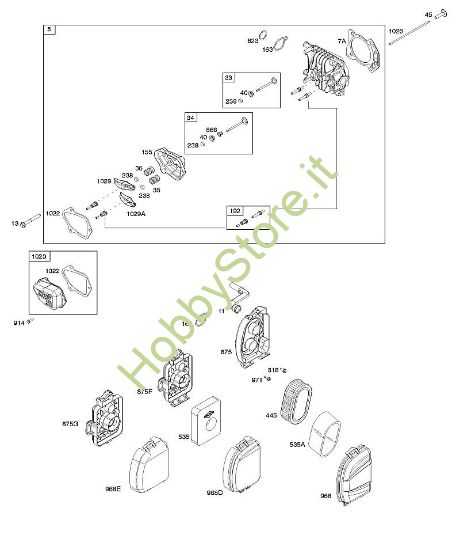 A - Depuratore aria, testata B&S - 09 €¦ 093J02-0079-H1 brand Stihl